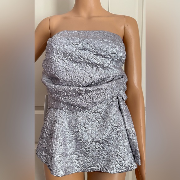 New cache silver jacquard strapless top - Picture 5 of 8